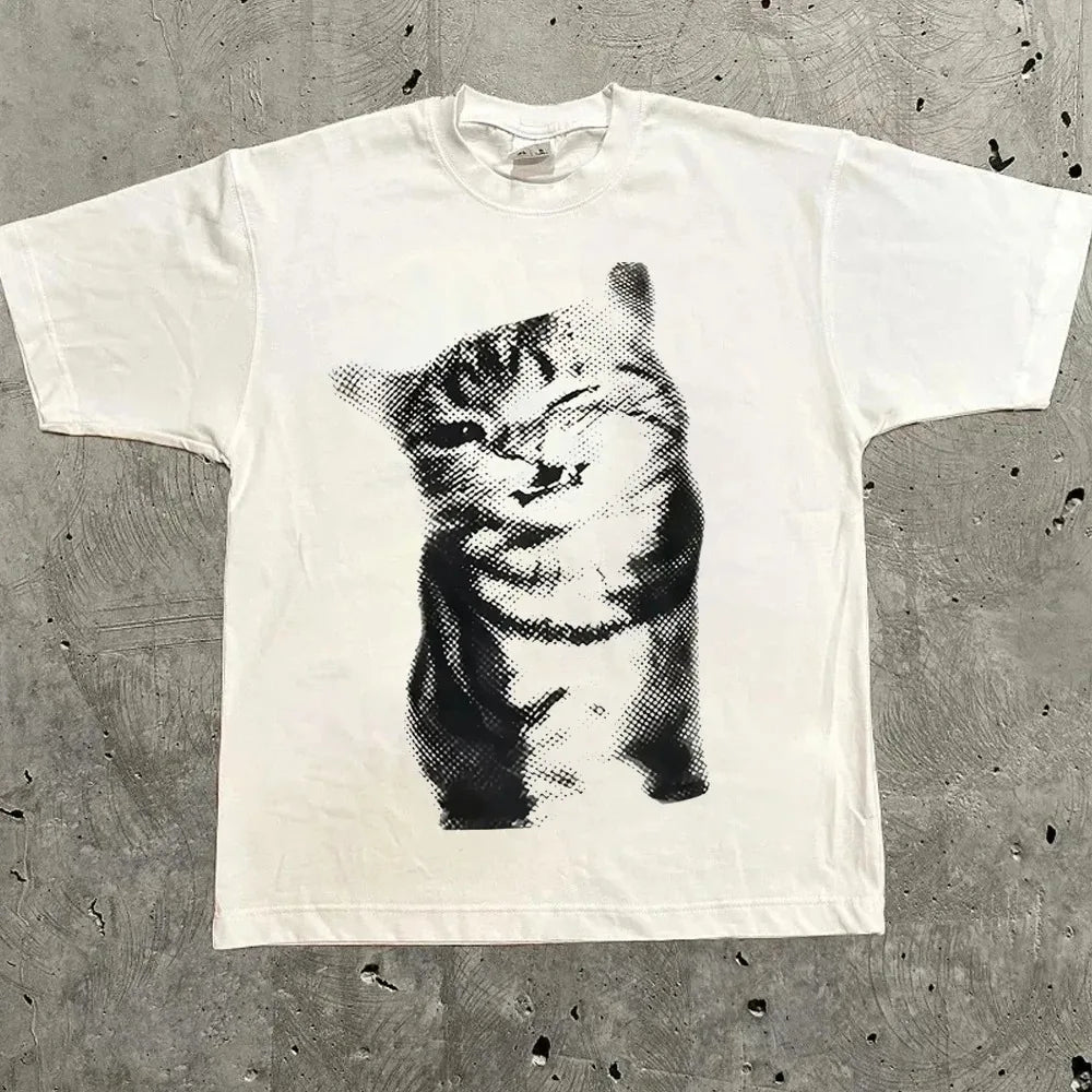 Harajuku Oversized Letter Graphic T-Shirt Y2K Streetwear