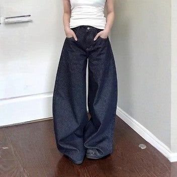 Vintage Washed Wide-Leg Jeans – Relaxed Street Fit