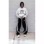 Y2K Wide-Leg Tactical Sweatpants With Utility Pockets