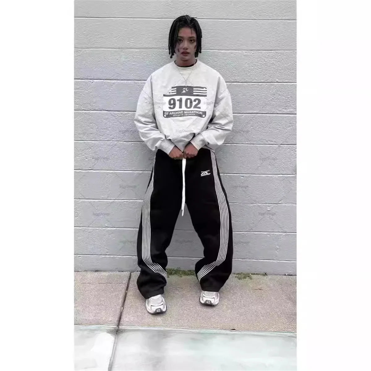 Y2K Wide-Leg Tactical Sweatpants With Utility Pockets