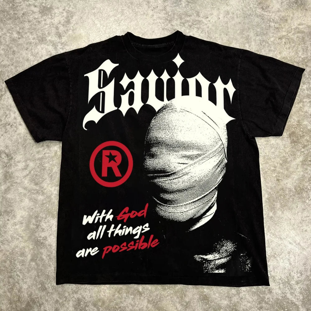 Harajuku Letter Graphic Oversized T-Shirt Streetwear