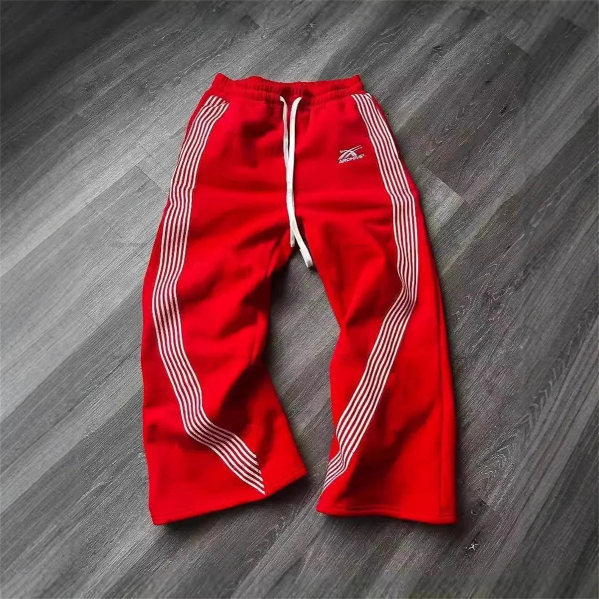 Y2K Wide-Leg Tactical Sweatpants With Utility Pockets