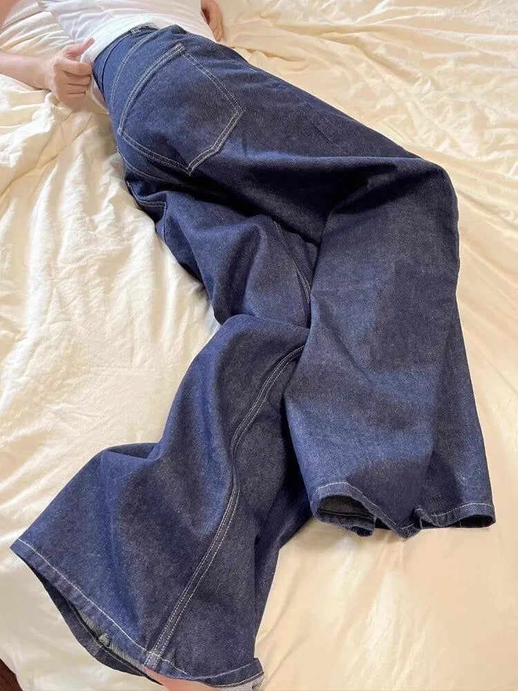 Vintage Washed Wide-Leg Jeans – Relaxed Street Fit