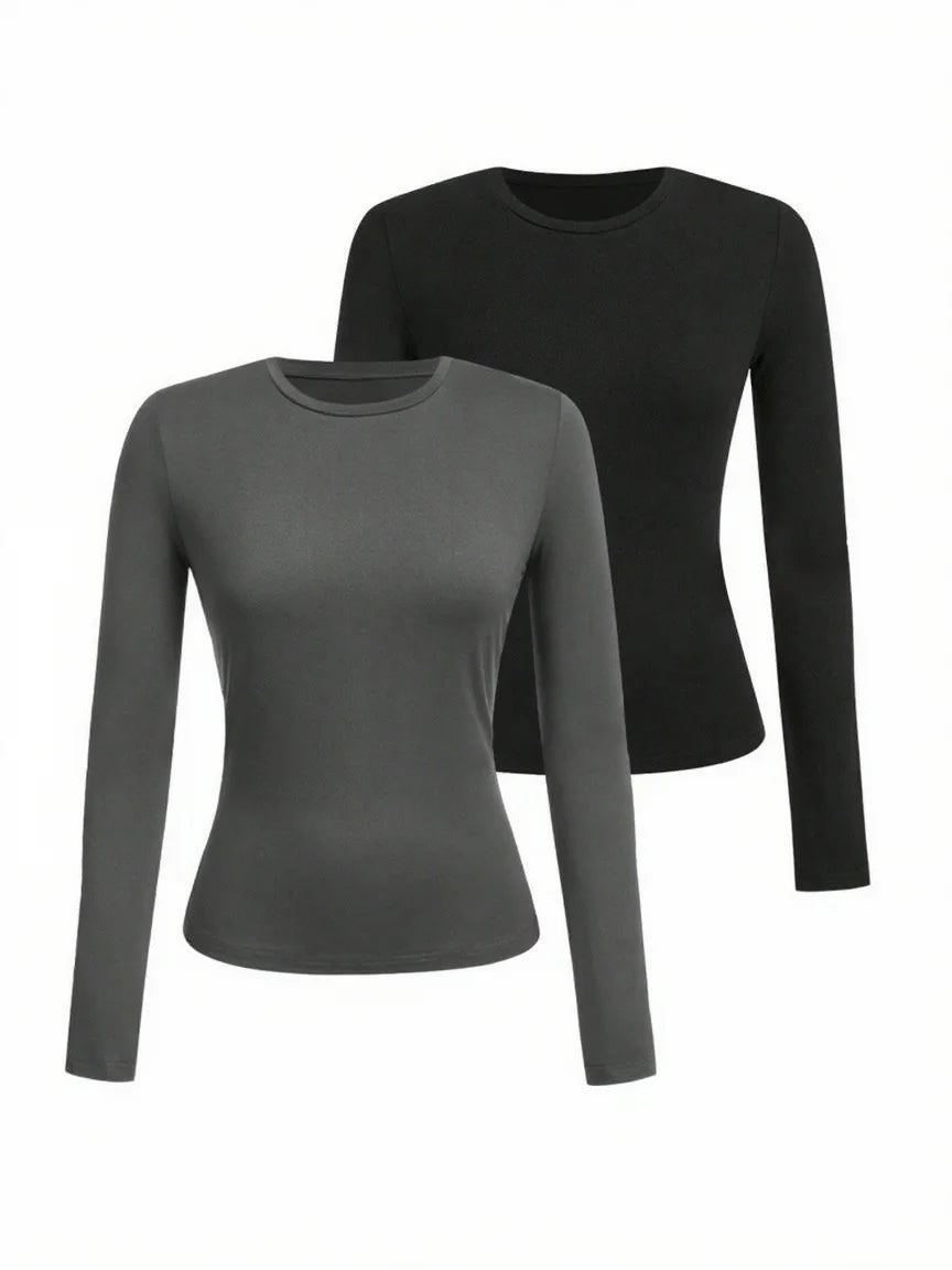 Women’s Long Sleeve Crew Neck Top – Soft Knit Basic
