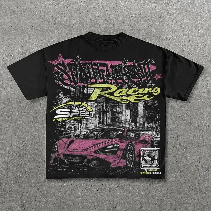 Harajuku Letter Graphic Oversized T-Shirt Streetwear