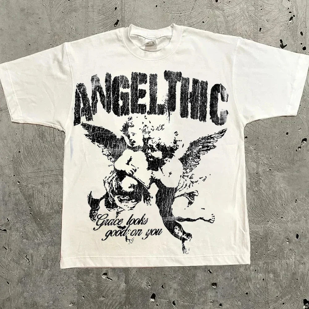 Harajuku Letter Graphic Oversized T-Shirt Streetwear