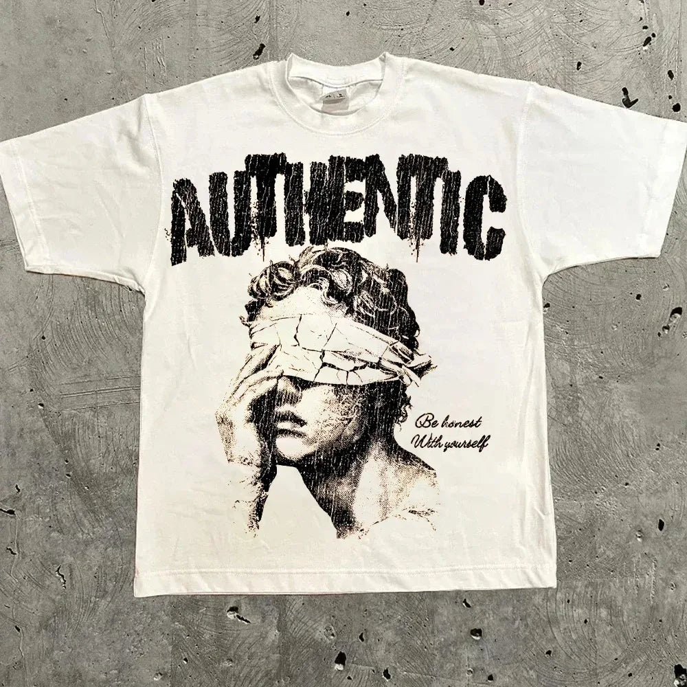 Harajuku Oversized Letter Graphic T-Shirt Y2K Streetwear