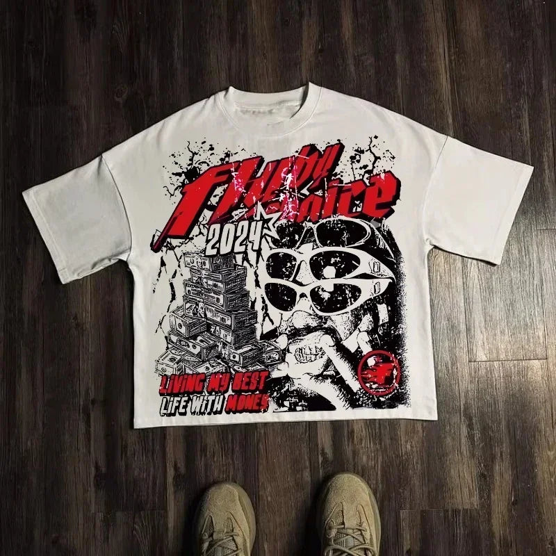 Harajuku Letter Graphic Oversized T-Shirt Streetwear