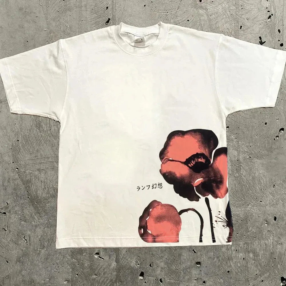 Harajuku Oversized Letter Graphic T-Shirt Y2K Streetwear