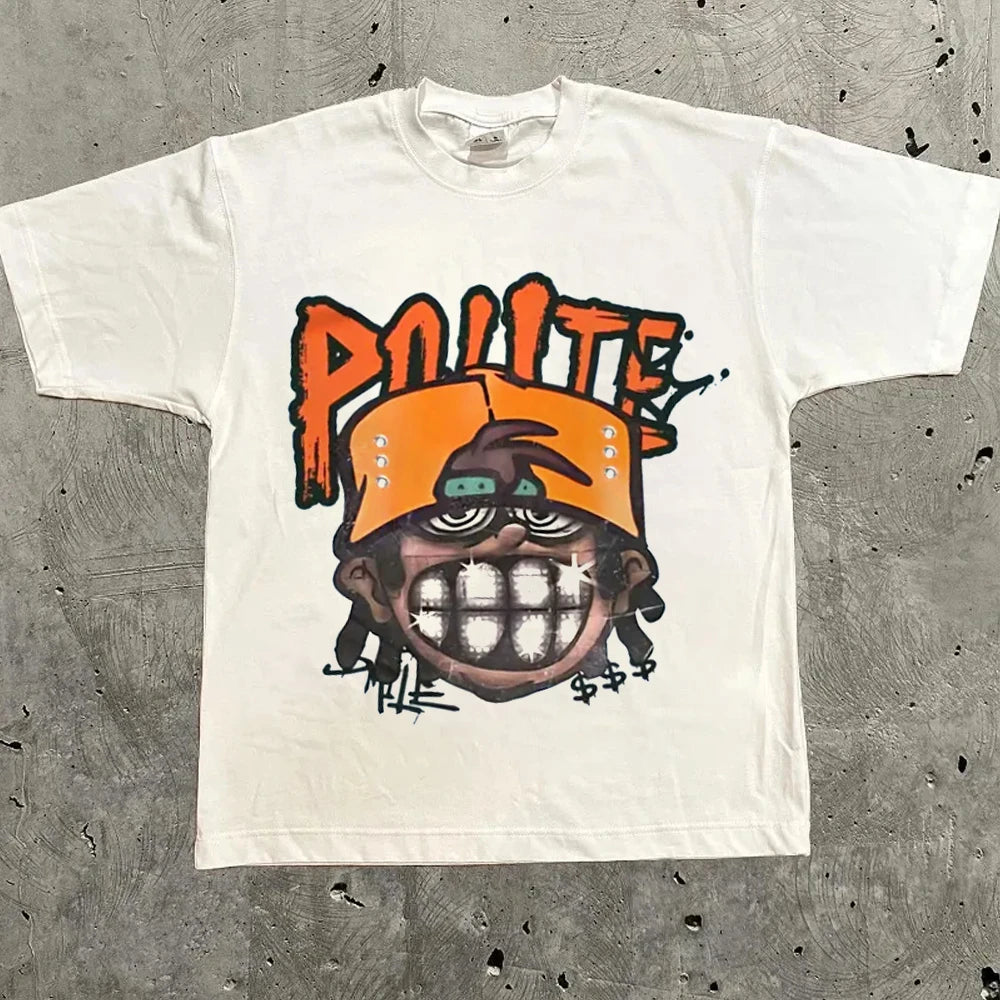 Harajuku Letter Graphic Oversized T-Shirt Streetwear
