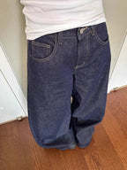 Vintage Washed Wide-Leg Jeans – Relaxed Street Fit