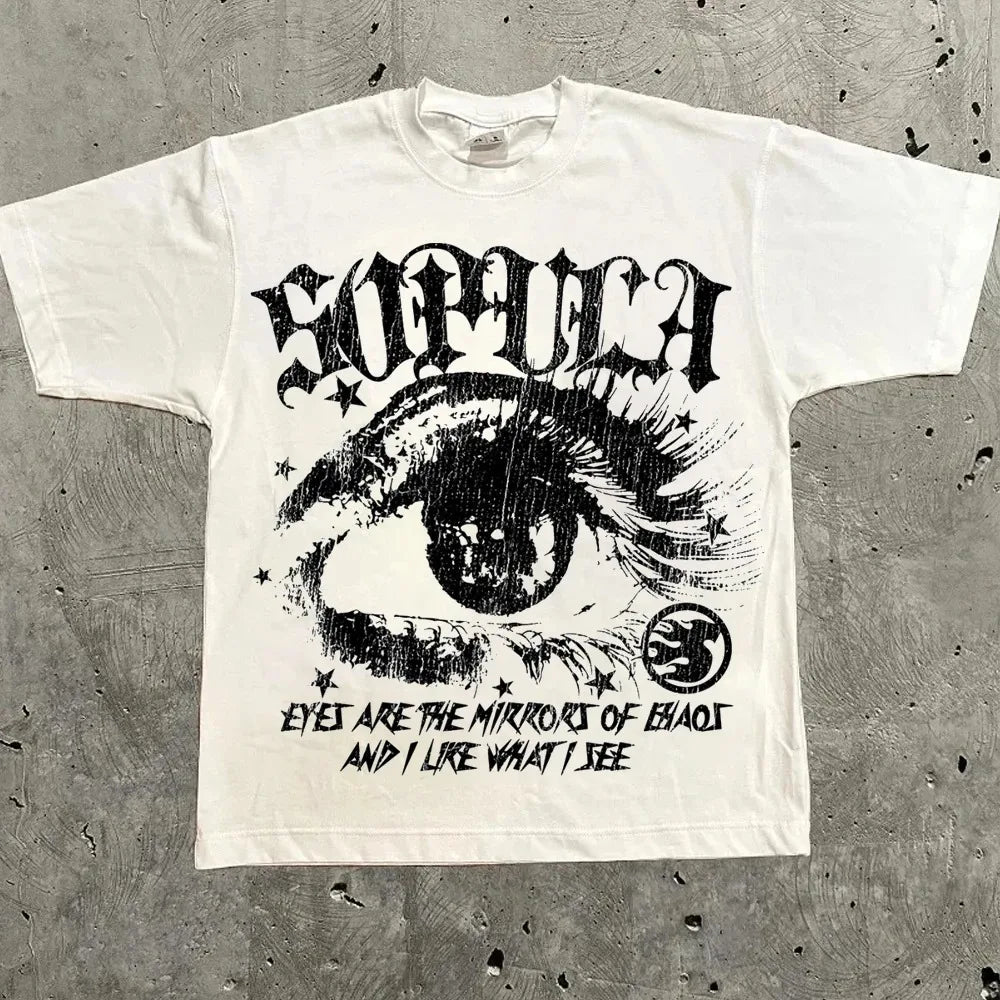Harajuku Oversized Letter Graphic T-Shirt Y2K Streetwear