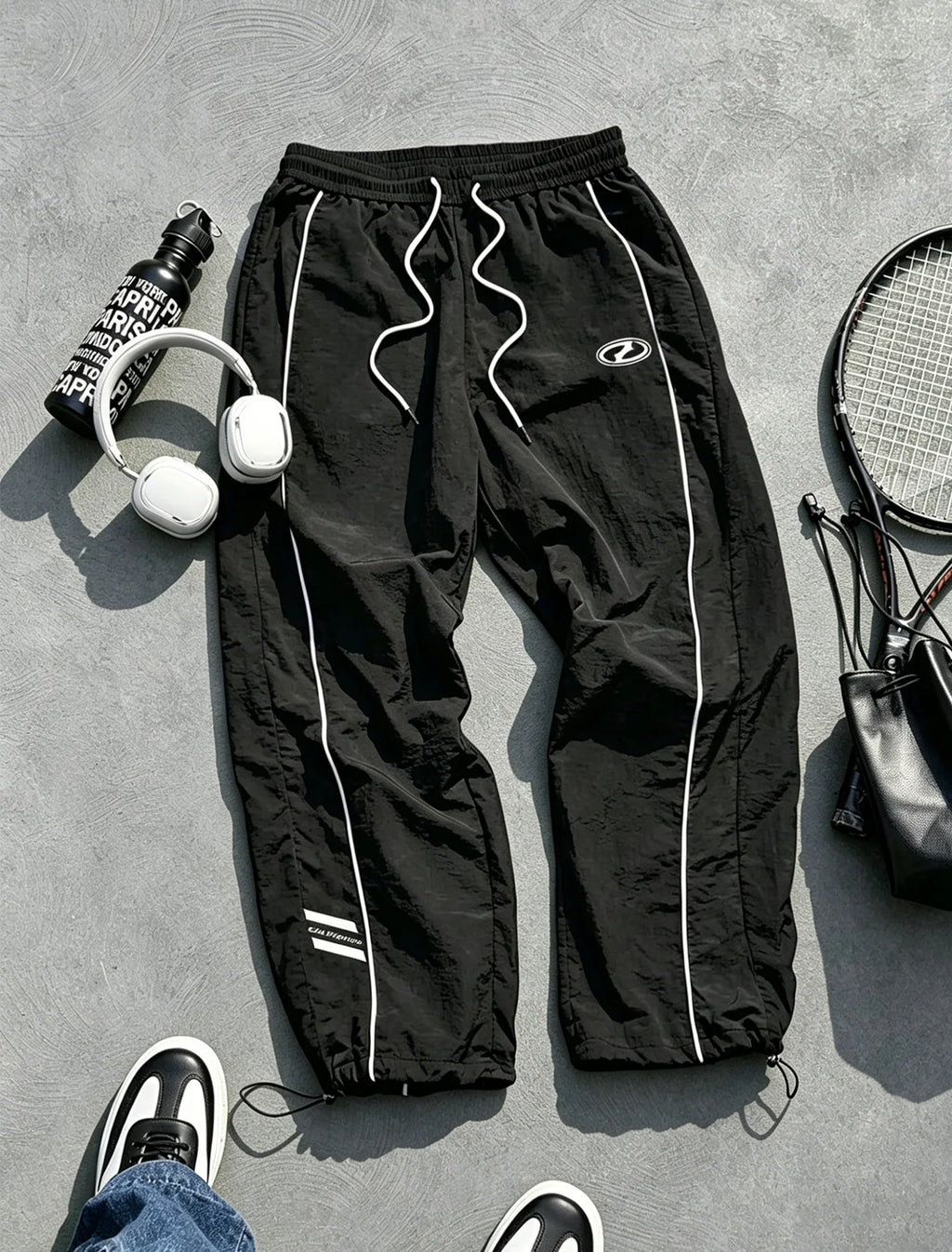 Men's Quick-Dry Jogger Pants Striped Athletic Streetwear
