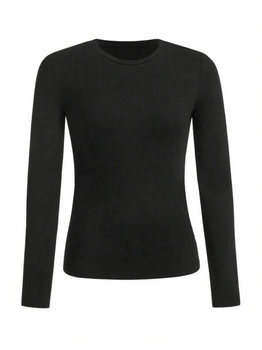 Women’s Long Sleeve Crew Neck Top – Soft Knit Basic