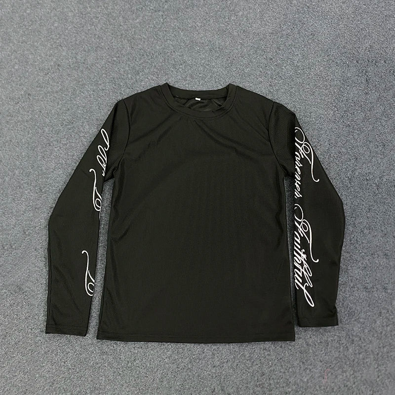 Y2K Vintage Long Sleeve T-Shirt – Retro Letter Print