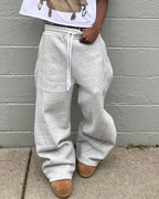 Y2K Wide-Leg Tactical Sweatpants With Utility Pockets