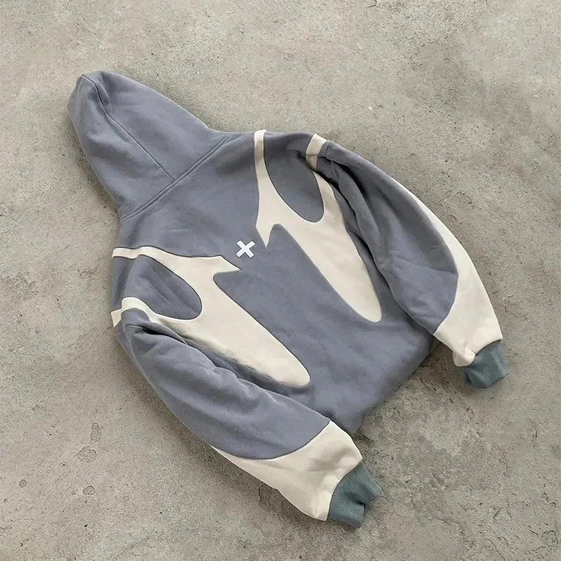 Y2K Devil Zip Hoodie – Oversized Harajuku Streetwear