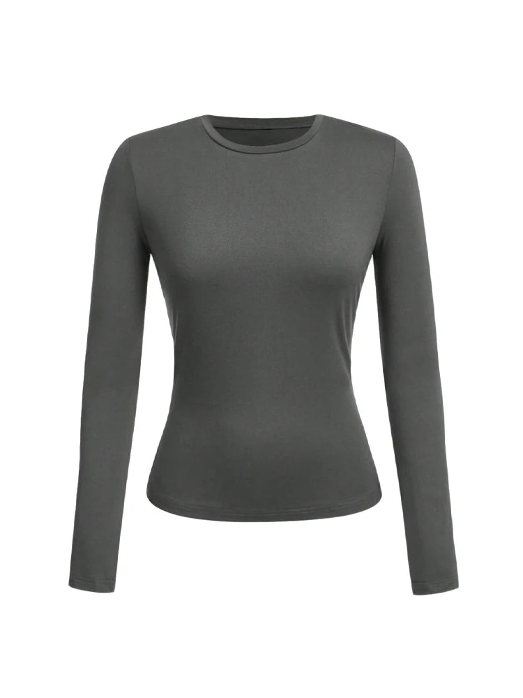 Women’s Long Sleeve Crew Neck Top – Soft Knit Basic