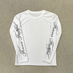 Y2K Vintage Long Sleeve T-Shirt – Retro Letter Print