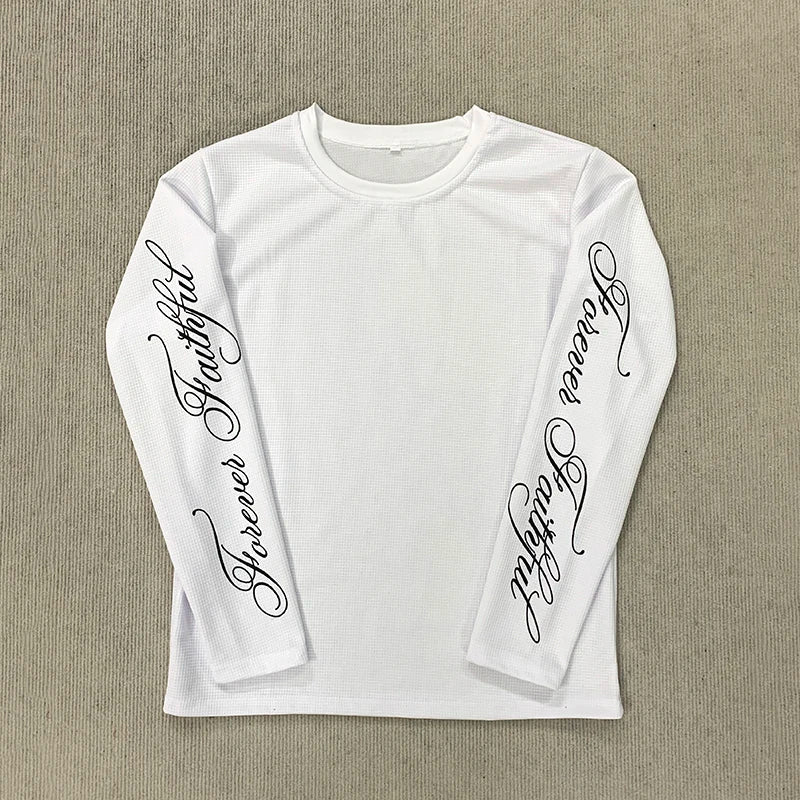 Y2K Vintage Long Sleeve T-Shirt – Retro Letter Print
