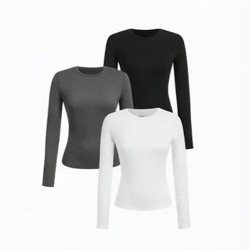 Women’s Long Sleeve Crew Neck Top – Soft Knit Basic