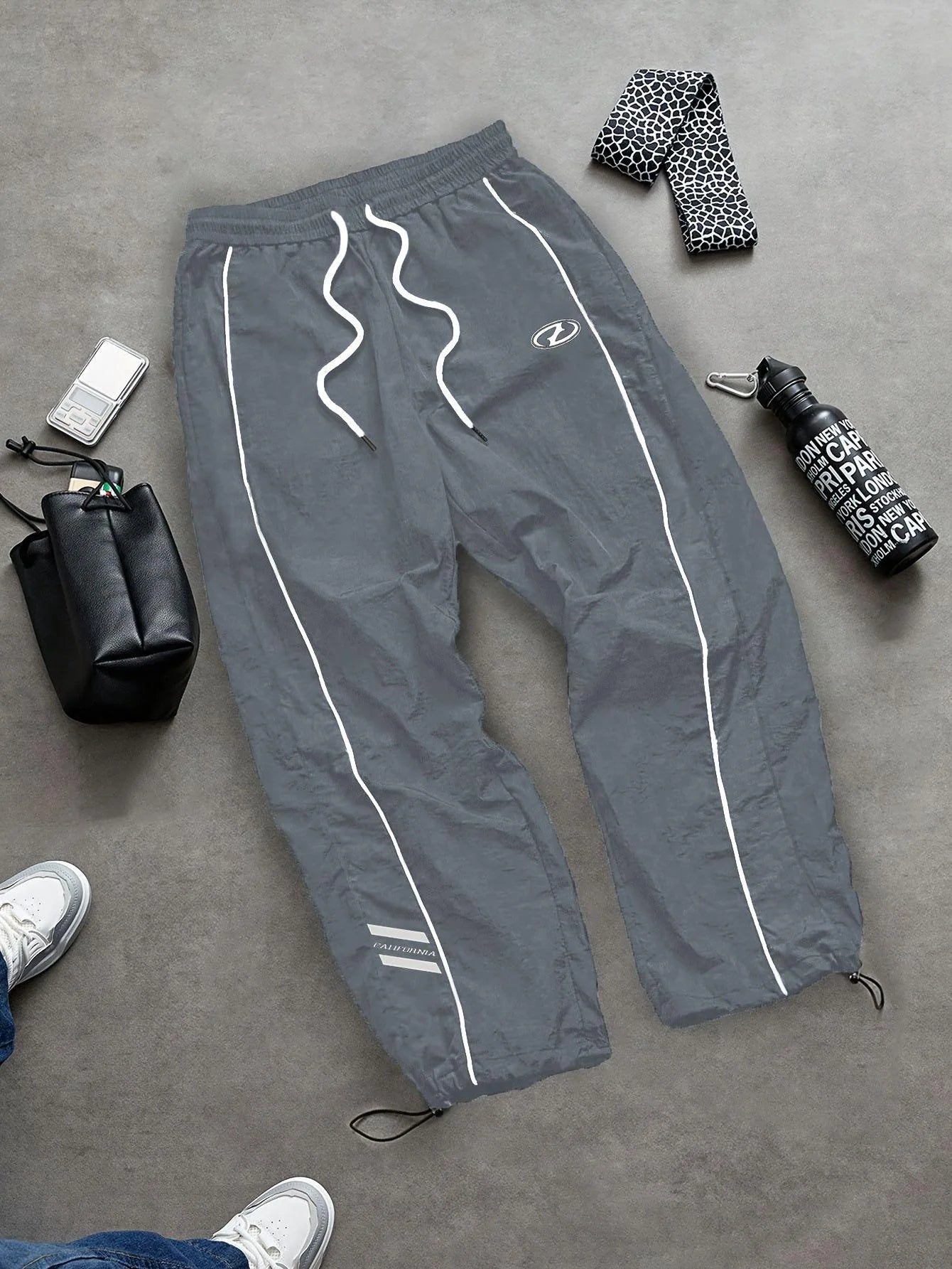 Men's Quick-Dry Jogger Pants Striped Athletic Streetwear