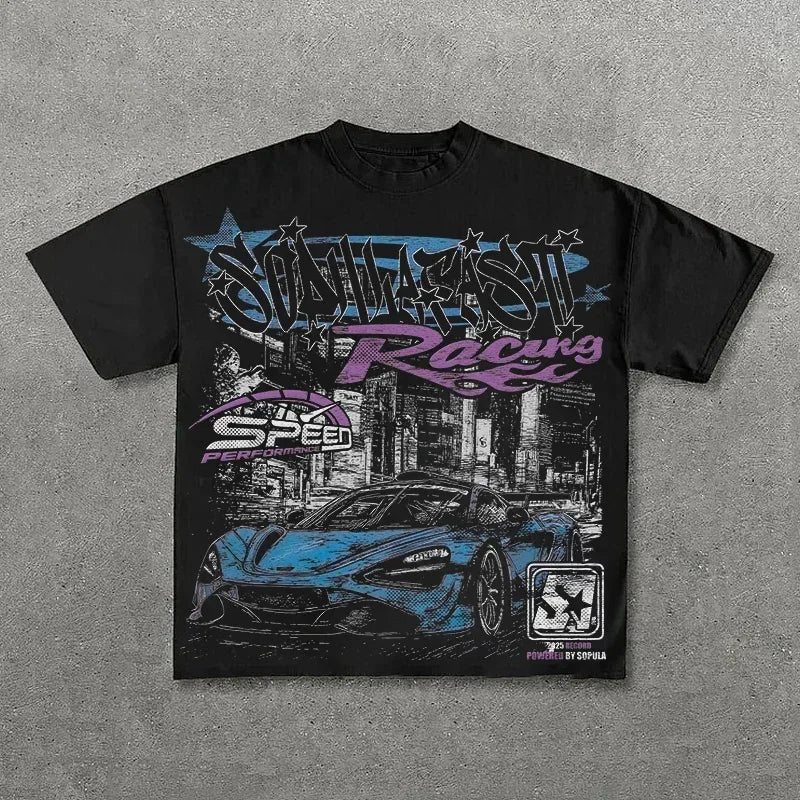 Harajuku Letter Graphic Oversized T-Shirt Streetwear